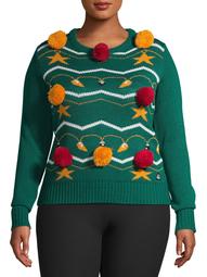 American Stitch Women’s Plus Size It’s Lit Ugly Christmas Sweater