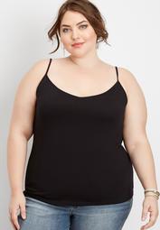 plus size solid v-neck layering cami