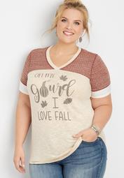 plus size oh my gourd I love fall graphic tee