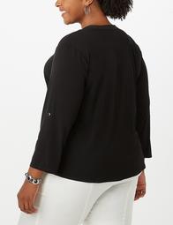 Plus Size Button Tied-Front Top
