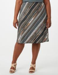 Plus Size Striped Textured Skirt