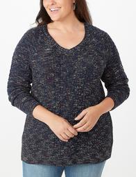Plus Size Cable Knit Tunic Sweater
