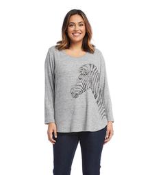 Plus Size Zebra Print Sweater
