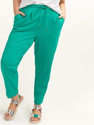 Pull-On Ankle Pant with Smocked Waist