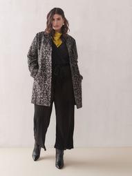 Leopard Print Wool-Blend Coat - Addition Elle