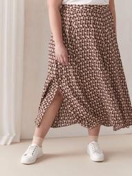 Flare Midi Skirt with Print - Addition Elle