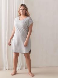 Short-Sleeve Sleepshirt with Pocket - Addition Elle