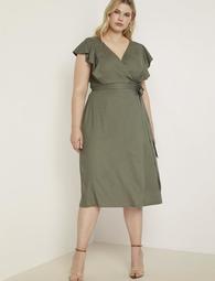 Wrap Dress with Flutter Sleeve