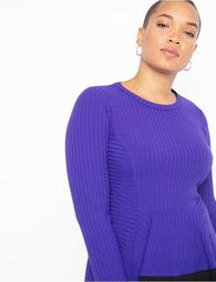 Ribbed Long Sleeve Top with Contrast Trim
