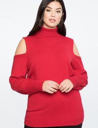 Cold Shoulder Turtleneck Sweater