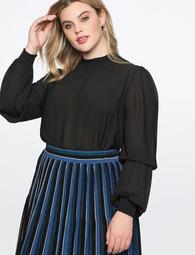 Smocked Neck Top