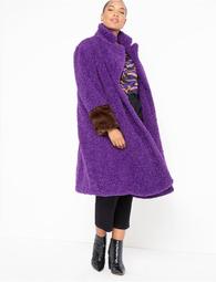 Boucle Coat with Fur Cuffs