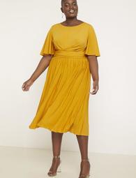 Wrap Dress with Pleated Skirt