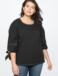 Puff Sleeve Top with Tie