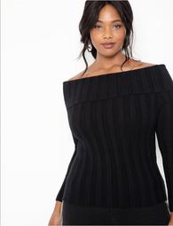 Off the Shoulder Ribbed Sweater