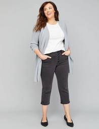 High-Rise Straight Crop Jean - Faded Black Exposed Button Fly