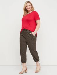 Poplin Crop with French Terry Waistband
