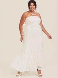 Special Occasions Ivory Lace Skirt Overlay Gown