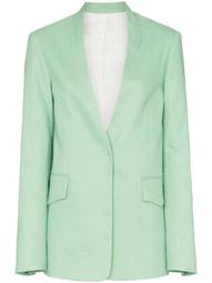 Barr collarless cotton-blend blazer jacket