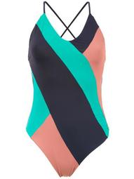 3 Cores striped swimsuit
