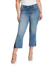 Plus Size Shadow Godet Ankle Duster Jeans