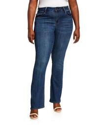 Plus Size Mid Rise Micro Boot-Cut Jeans