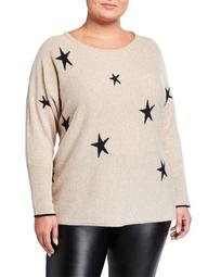 Plus Size Cashmere Stars Pullover Sweater