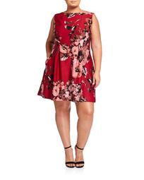 Plus Size Scuba Fit And Flare Dress