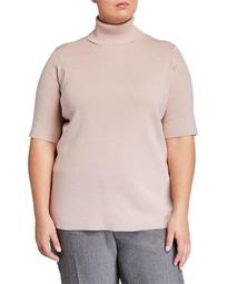Plus Size 1/2-Sleeve Turtleneck Sweater