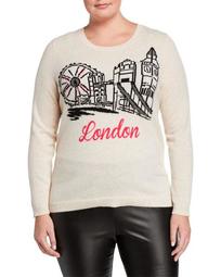 Plus Size Cashmere London Intarsia Sweater