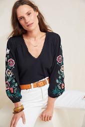Helene Embroidered Peasant Blouse