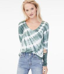 Long Sleeve Seriously Soft Tie-Dye V-Neck Tee
