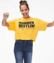 The Office Dunder Mifflin Cropped Graphic Tee