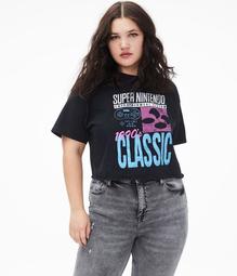 Super Nintendo 1990s Classic Cropped Graphic Tee