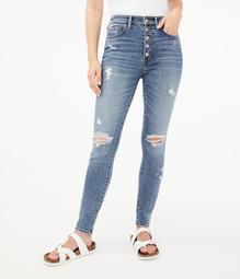 Seriously Stretchy Super High-Rise Buttoned Ankle Jegging