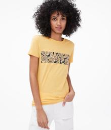 Floral Chest Stripe Graphic Tee