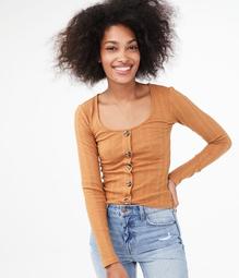 Long Sleeve Seriously Soft Button-Front Top