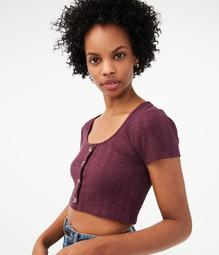 Seriously Soft Buttoned Crop Top