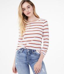 Long Sleeve Seriously Soft Multicolor Stripe Top