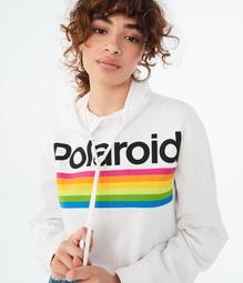 Polaroid Cropped Pullover Hoodie