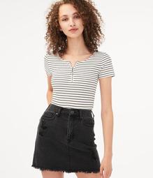 Seriously Soft Striped Zip-Up Tee