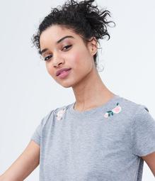 Seriously Soft Floral Embroidered Girl Tee