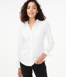 Long Sleeve Poplin Button-Down Shirt