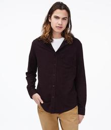 Long Sleeve Solid Button-Down Shirt