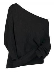 Plus Size Skew Neck Batwing Sleeve Sweater