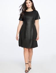 Faux Leather and Ponte Mix Dress