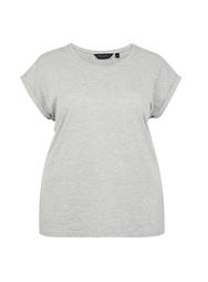**DP Curve Grey Roll Sleeve Cotton T-Shirt