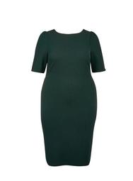 **DP Curve Green Textured Bodycon Dress