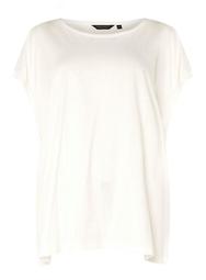 **DP Curve White Roll Sleeve Top
