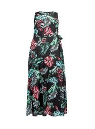 **Billie & Blossom Curve Palm Print Maxi Dress